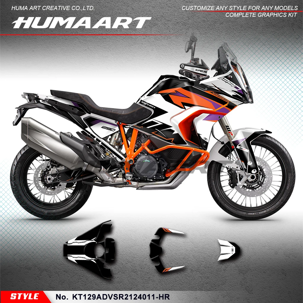 

HUMAART Adhesive Sticker Vinyl Graphics for KTM 1290 Super Adventure S / Super ADV R 2021 2022 2023 2024, KT129ADVSR2124011-HR