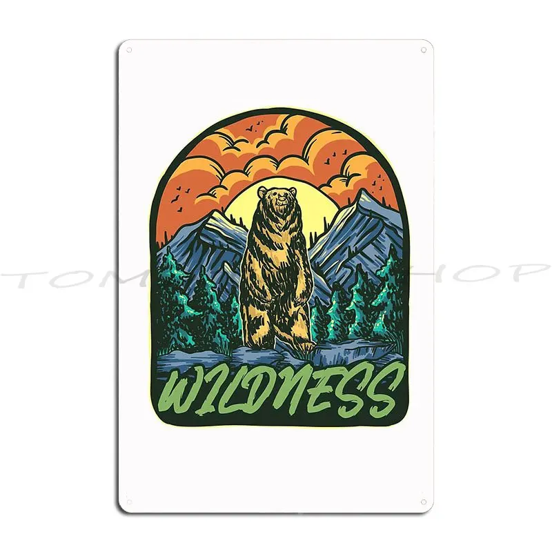 Ski Bear Illustration 1989 Finland Brown Bear Postage Stamp Metal Sign Garage Custom Home Designer  Tin Sign Poster