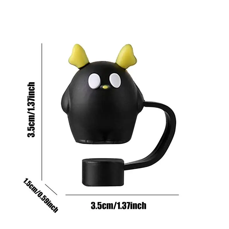 Cute Straw Toppers For Tumblers Reusable Drinking Dust Plugs Set Cute Dust-Proof Silicone Accessories Reusable Drinking Dust view 6