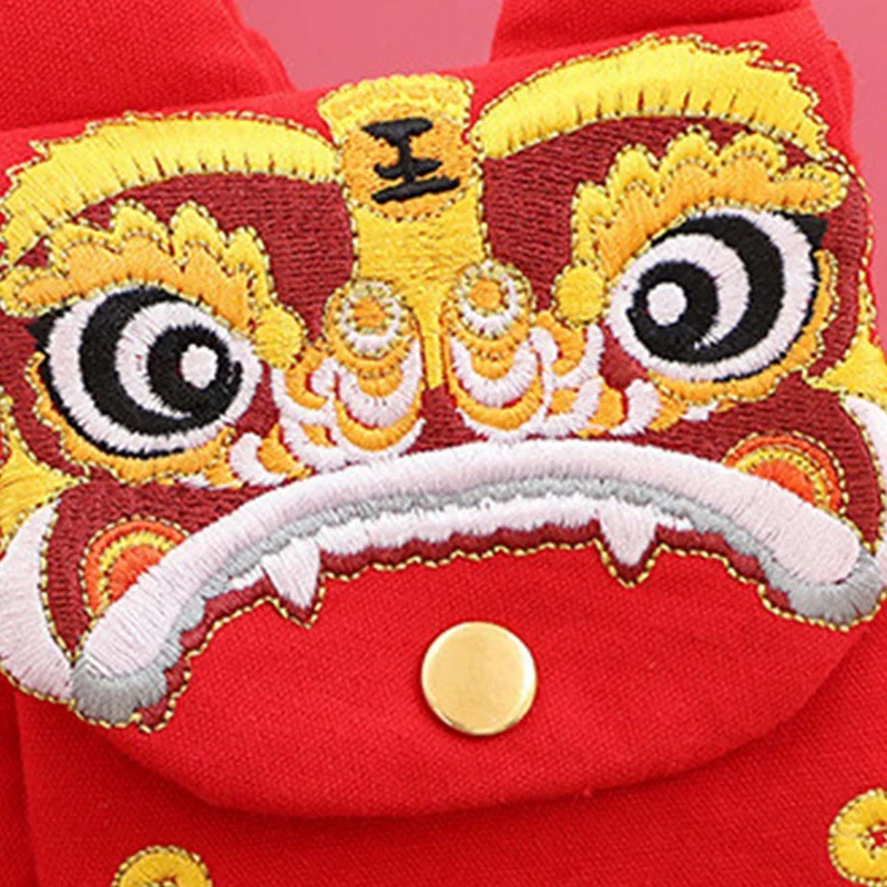 1 Stuks 2022 Tijgerjaar Canvas Borduurwerk Rode Pakjes Lentefestival Nieuwjaarsgeschenk Rode Envelop