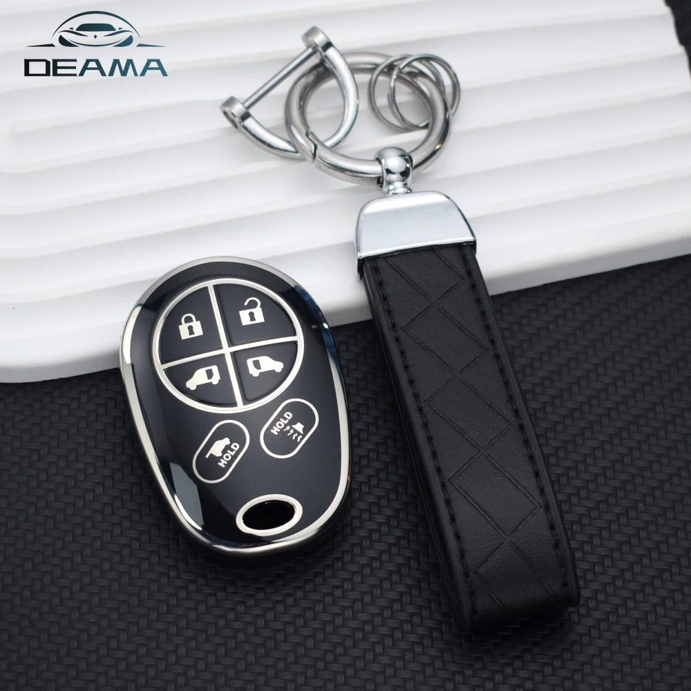 TPU Remote Car Shell Fob per Toyota Sienna SE 2020 Tacoma Sequoia Tundra Fortuner 6 pulsanti Key Cover Case Holder Protector