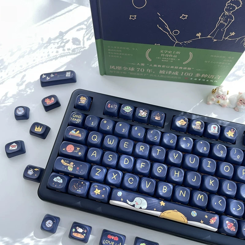 Prince Theme Keycaps Set,126 Keys Cute Custom MOA Profile Dye Sublimation Double Shot PBT Keyboard Caps 60% 65% 75% 98% 100%
