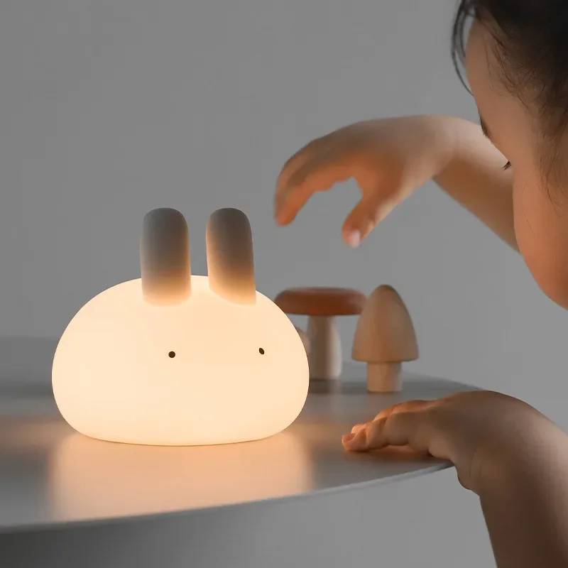 Imagem -03 - Xiaomi Cartoon Dormir Quarto Lâmpada Quarto Eye Protection Night Lâmpadas Pat Silicone Baby Feeding Dormir Night Light Bedside Lamp