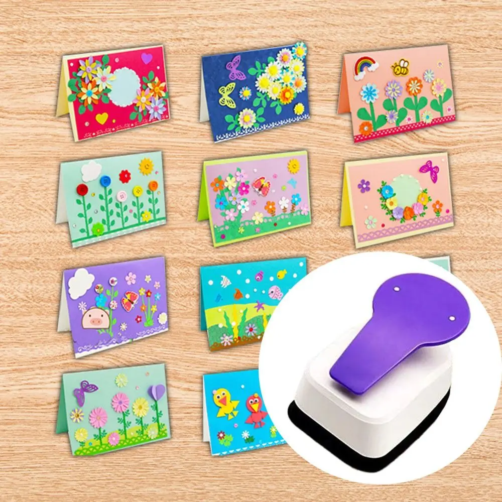 Perforadora de Metal de plástico para niños, tarjetas de papel para álbum de recortes, tarjetas de pendientes, perforadora de pendientes,