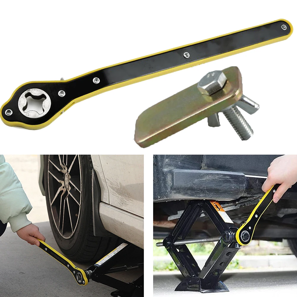 Car Scissor Ratchet Wrench Scissor Jack Garage Tire Wheel Lug Wrench Handle Labor Saving Wrench Car Repair Tool