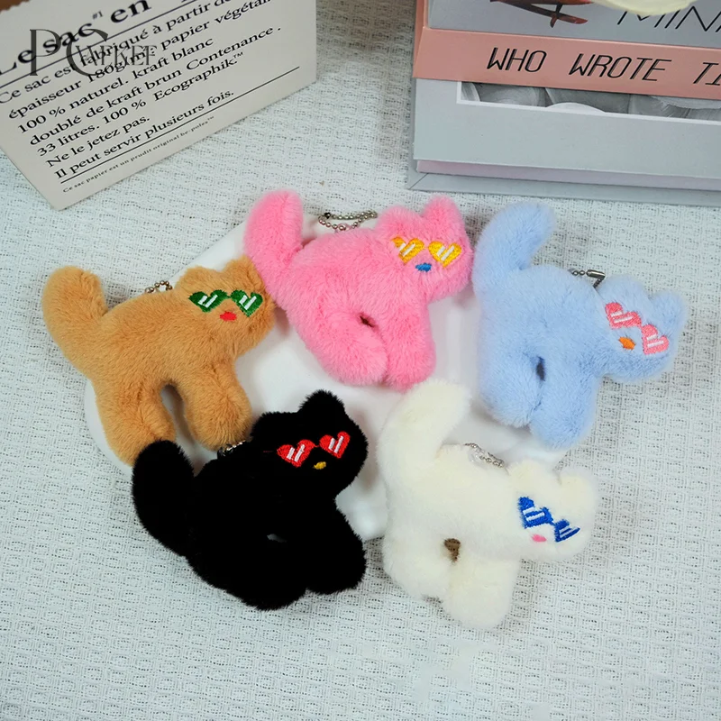 

Cartoon Cat Plush Keychains Pendants Cute Plush Glasses Kitten Bag Ornament Toys