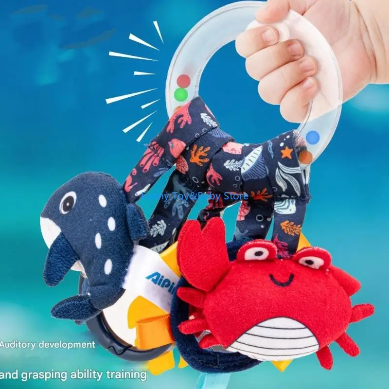 Łóżeczko dla dziecka wisząca zabawka wózek akcesoria do zawieszenia pokój dziecięcy niebieska dekoracja wypchana zabawka wisząca