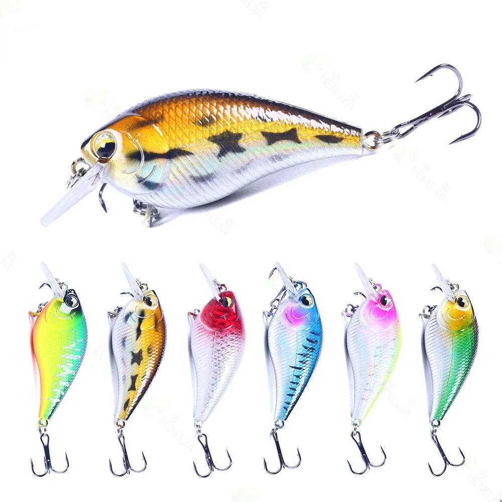 1pcs Crank Fishing Lure Bait 7cm 9.5g Square Bill Crankbait Artificial Wobbler Shallow Diving Bait Fishing Lure for Bass