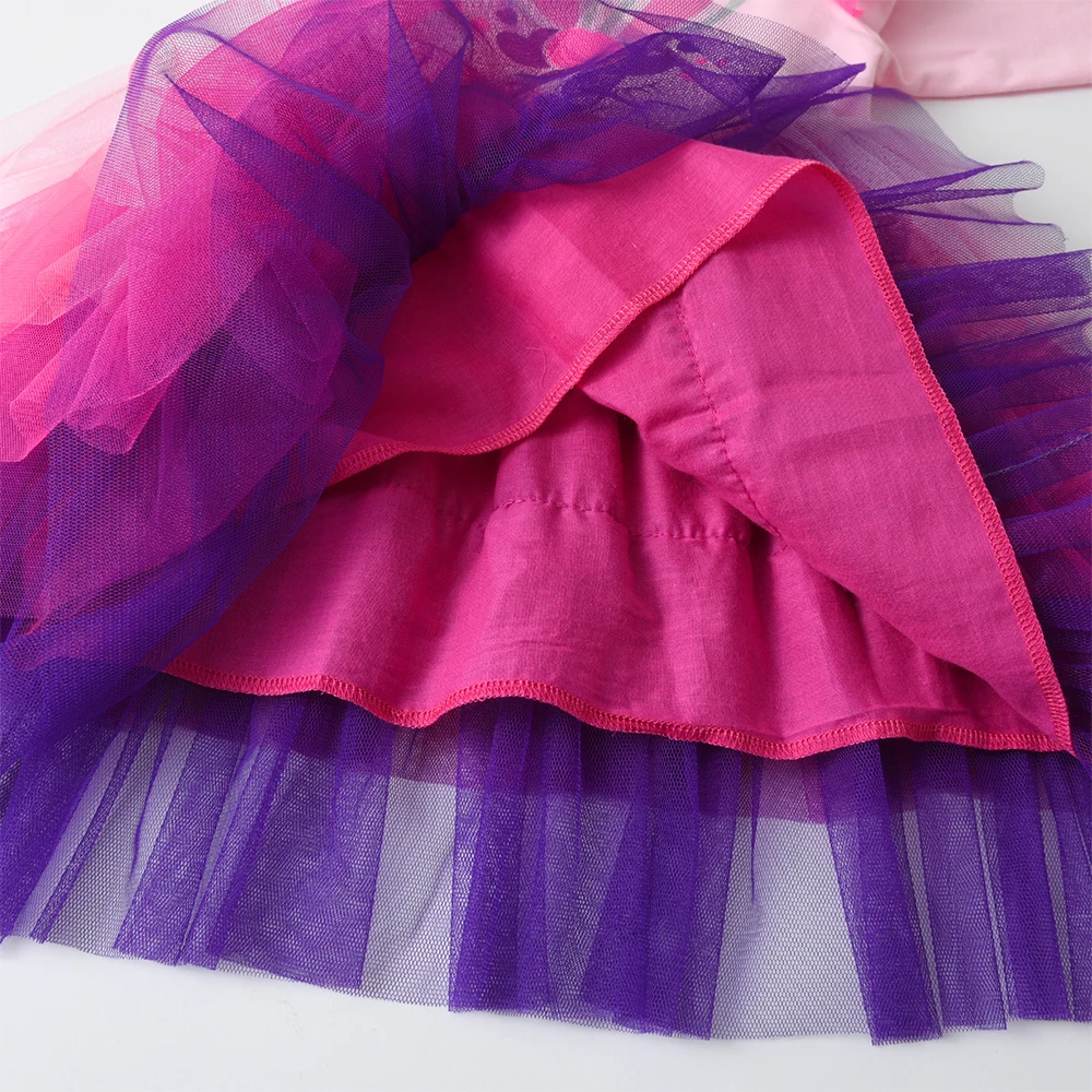 DXTON Vestido diario rosa sólido estilo coreano para niña – Otoño - imagen 3