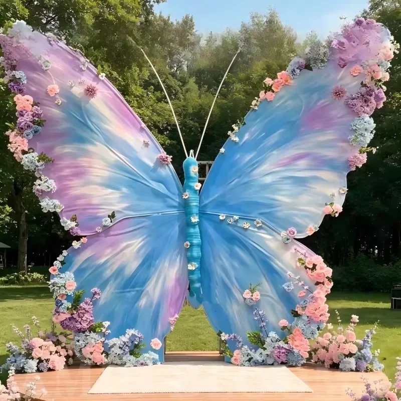 Giant Artificial Butterfly Flower Decoration for Wedding Party Home Garden Mall Event Large Floral Ornament Wall Hanging