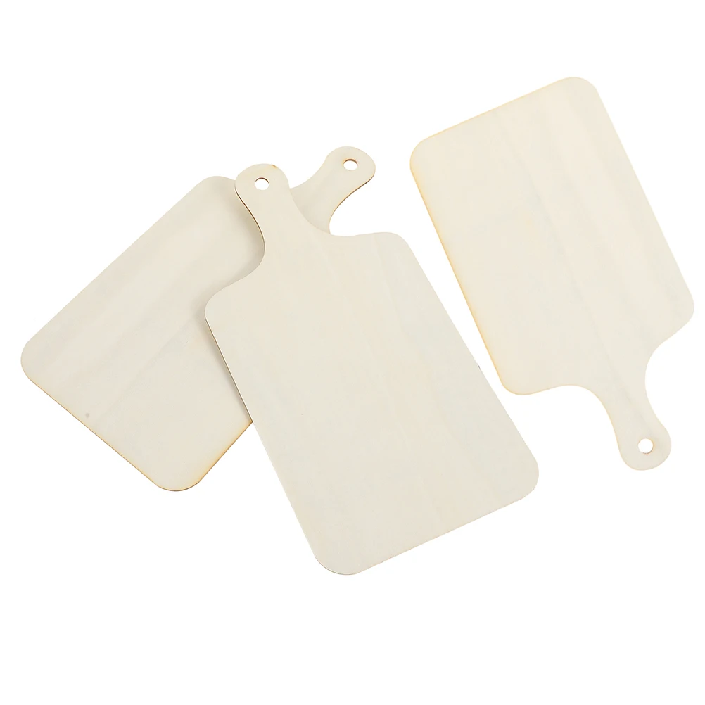 

3pcs Mini Chopping Board Wood Tray for Food Pizza Serving Plate Household Multi-function Safe Smooth Edge Practical