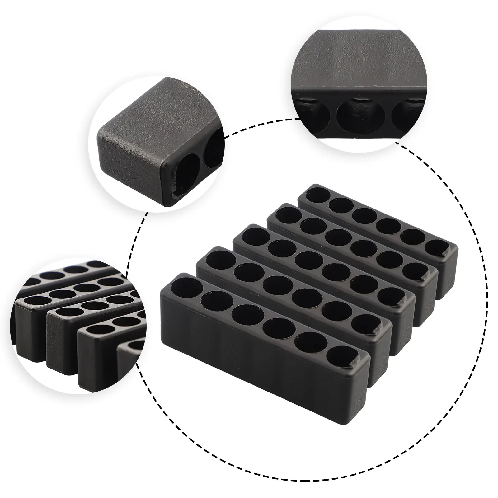 Drill Bit Storage Black As Pictures Show Bit Holder 1 4 Inch Hex Clutter-Free Storage 6 Hole Design 6.35mm Compatibility