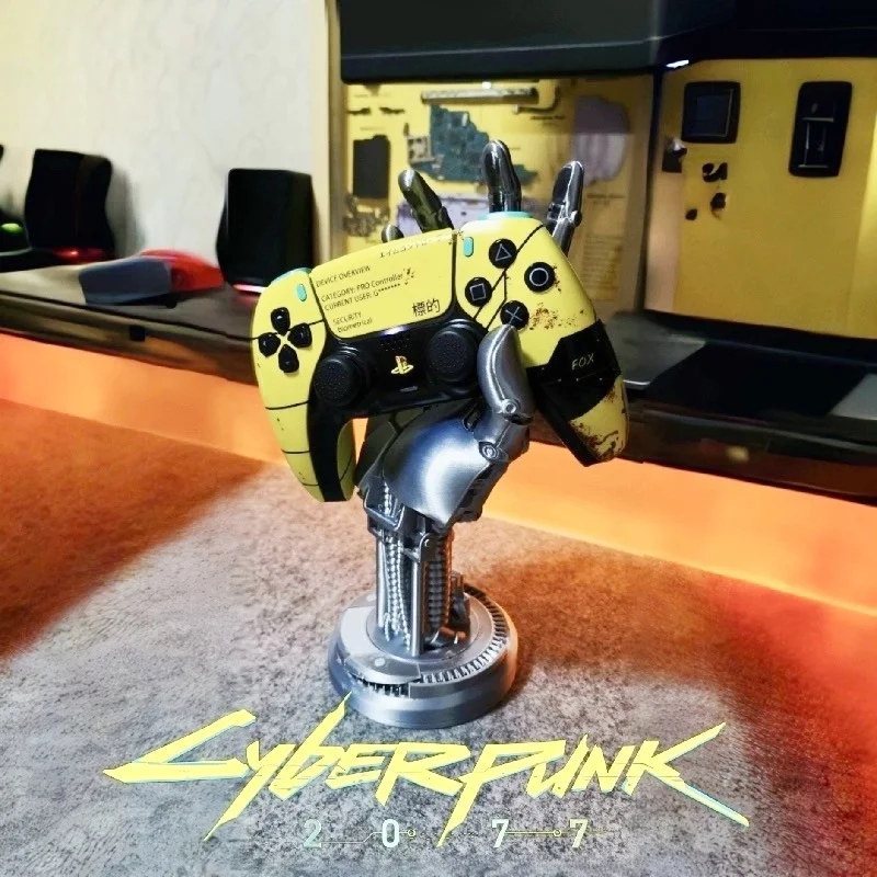 In Stock Cyberpunk robotic arm weighted optimized handle bracket 2077 Johnny Silver Hand peripheral Model Toys