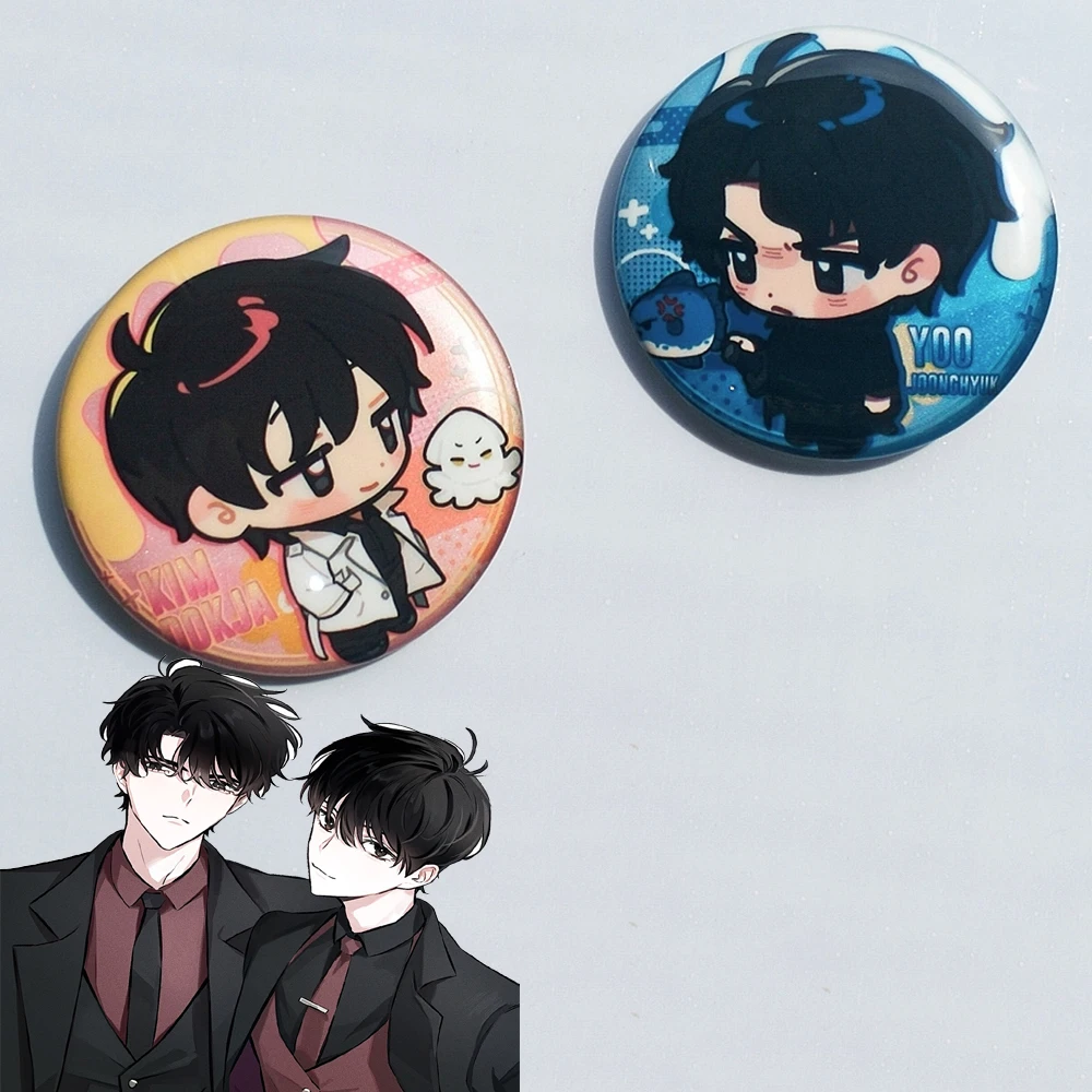 2pcs/set Anime Omniscient Reader Viewpoint Kim Dokja Liu Yoo Joonghyuk Foxtail Brooch Cosplay Accessories Backpack Lapel Badges