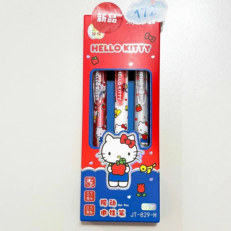 

30 шт./лот Kawaii Sanrio Kitty Press гелевая ручка милые 0,5 мм черные чернила ручки для подписи рекламный подарок школьные принадлежности