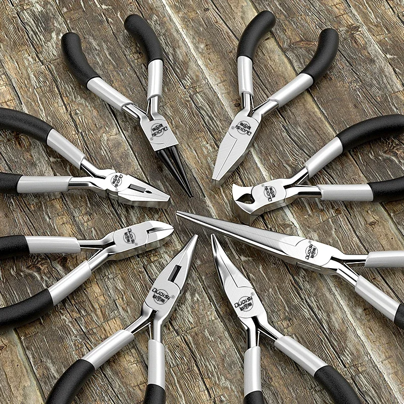 Mini Pliers Diagonal Pliers Round Bent Needle Nose Cutter Handcraft Beading Insulated Plier for DIY Small Jewelry Pliers Tools
