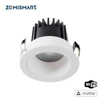 Zemismart Matter WiFi LED Downlight IP44 CCT 12W Dimmable Light Anti-Glare Support Homekit Smartthings Alexa Google Home Control