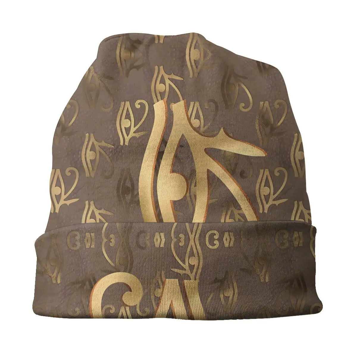 Skullies Beanies Caps Gold Hieroglyphics Golden Eye Of Ra Thin Hat Autumn Spring Bonnet Hats Men Women\'s Street Ski Cap