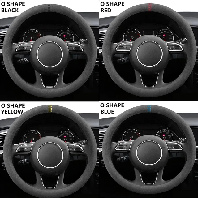 Car Steering Wheel Covers Cowhide Suede Steering Wheel Cover Wrap Universal 37-38cm Breathable Steering Covers Car Accessories 5 Car Steering Wheel Covers Cowhide Suede Steering Wheel Cover Wrap Universal 37-38cm Breathable Steering Covers Car Accessories 5