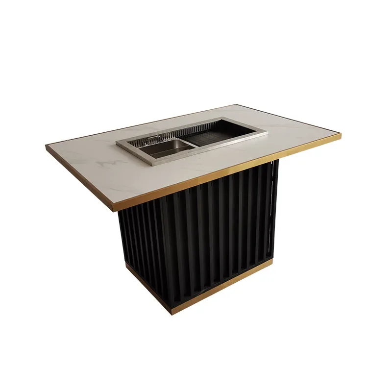Hot pot table, induction cooker roasting and shabu integrated hot pot table, box table Minimum order of 5