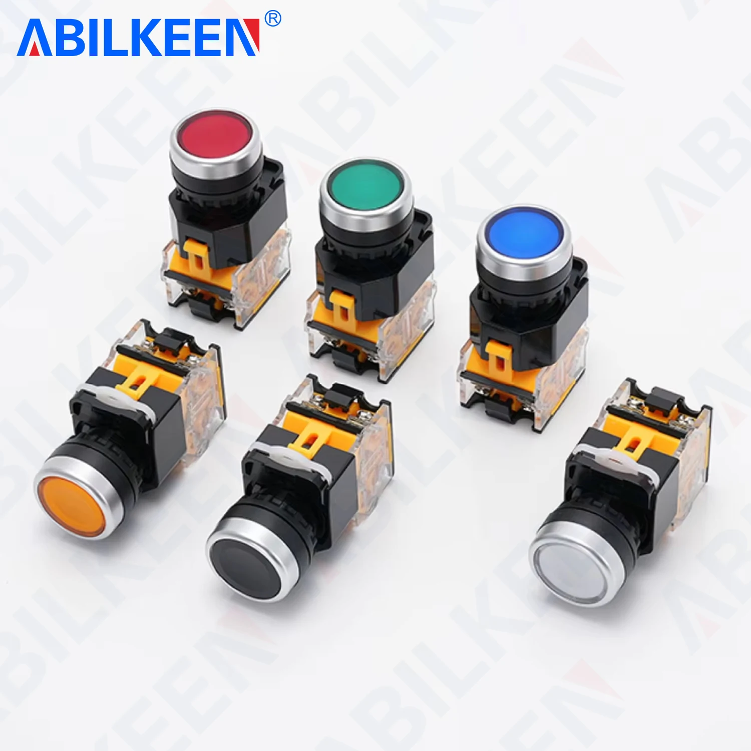 ABILKEEN LA38 22MM Push Button Switch 1NO1NC/2NO/2NC Latching/Momentary Push button Switch 10A 250VAC for Electronic Application