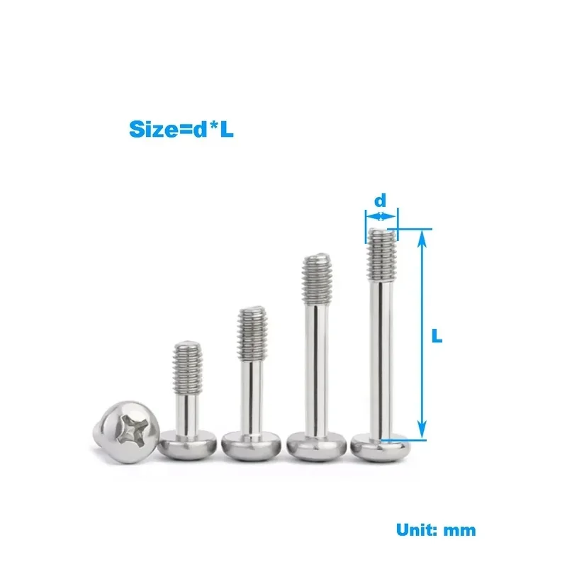 304 Stainless Phillips Pan Head Screw with Nylon Patch, Anti-Loosening Vibration-Resistant Bolt for Automation, M3-M8