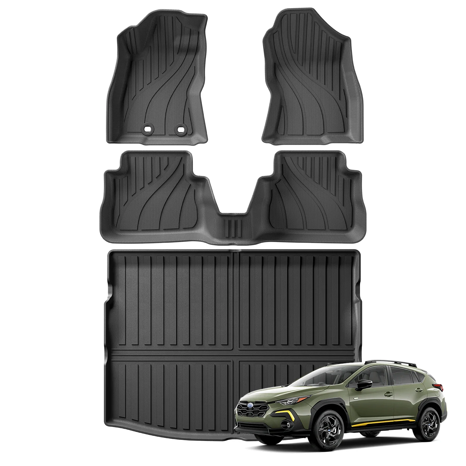 

for Subaru Crosstrek 2024 TPE 3D Car Floor Mats Cargo Liner Trunk Pad All Weather Waterproof Black Left Rudder