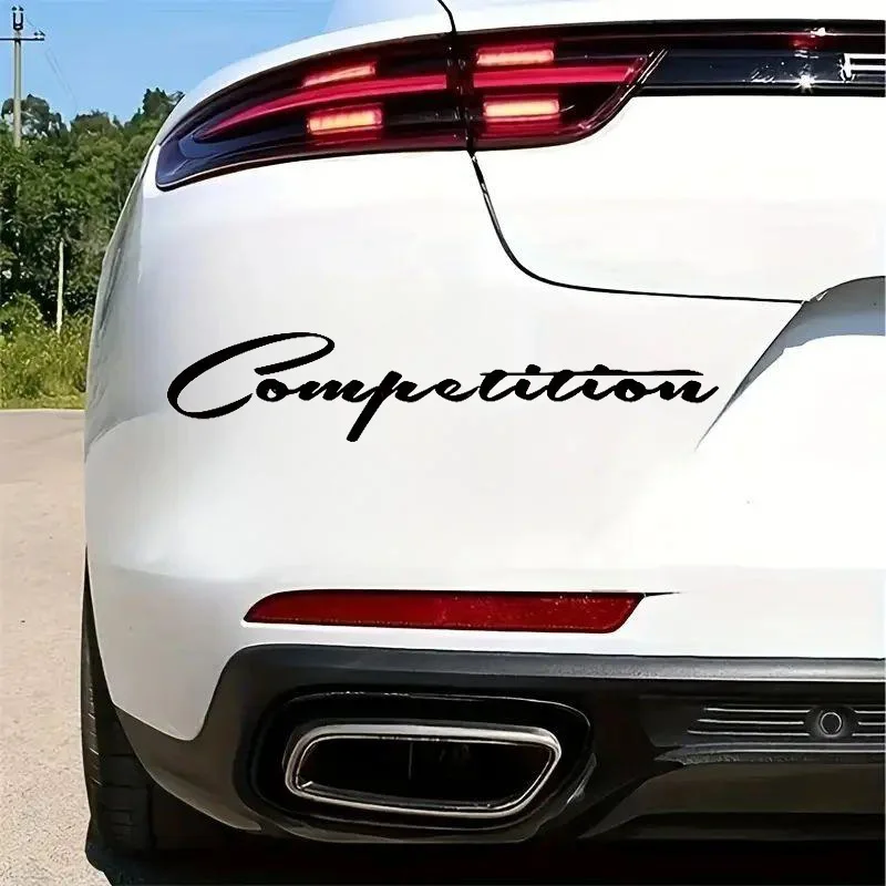 Competition Text Vinyl Decal 25x5cm for Cars, Trucks, Motorsports Garage - Bold Racing Style Statement Design