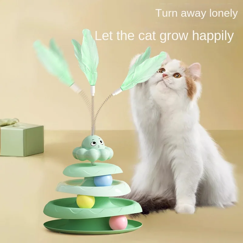 

Cat Toy Windmill Spinning Ball Boredom Relief Cats Teaser Wand cat Teasing Artifact Kitten