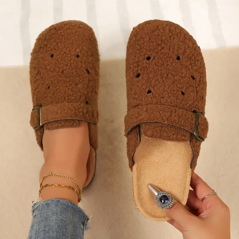 Damen Einfarbige Vintage Bequeme Hausschuhe Neue Sommer Damen Fischmaul Geschlossene Zehen Leichte Lässige Modische Sandalen – Detail 4
