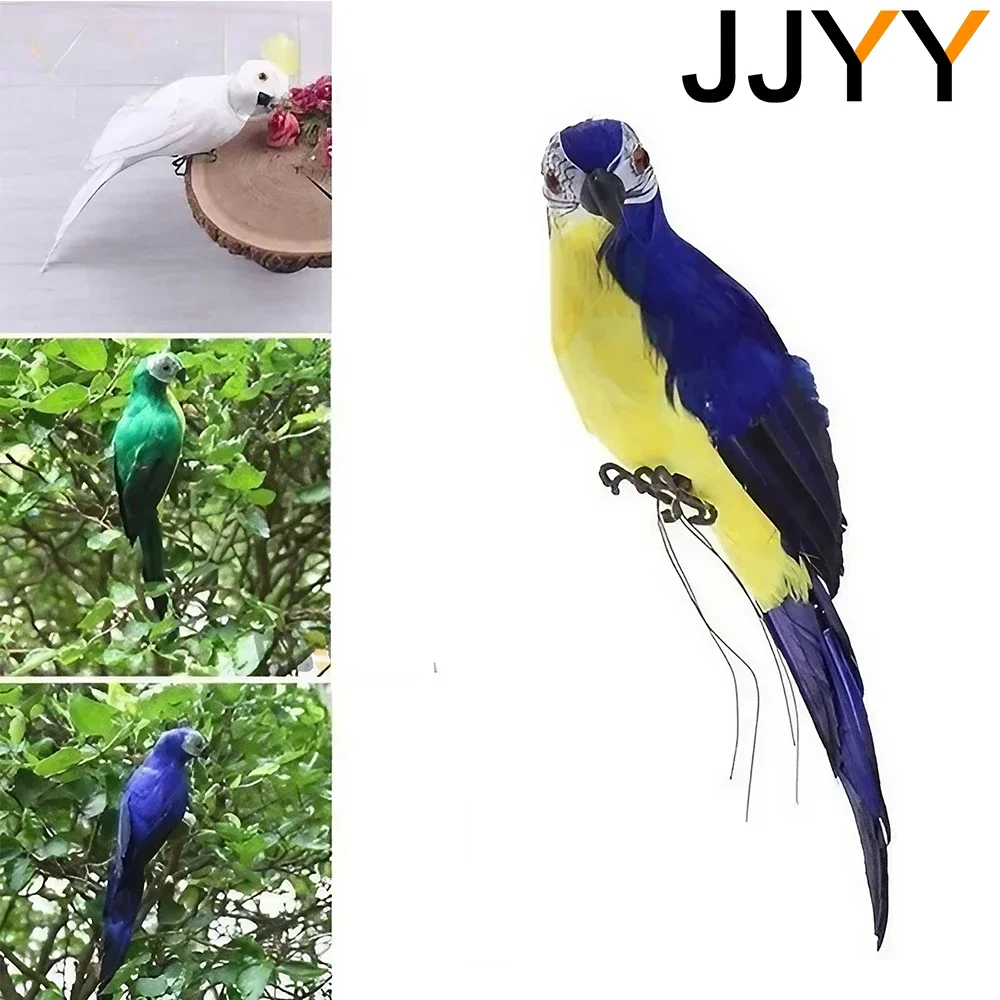 Modern Home Decor Faux Feathered Parrot Statue Decoration for Zoo Garden Ornaments 25cm and 35cm Available