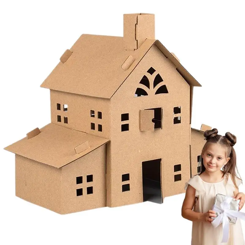 DIY Model House Kit Children's Paper House Handmade Toy Paper Material DIY Craft Toys For Birthday Christmas Holidays And