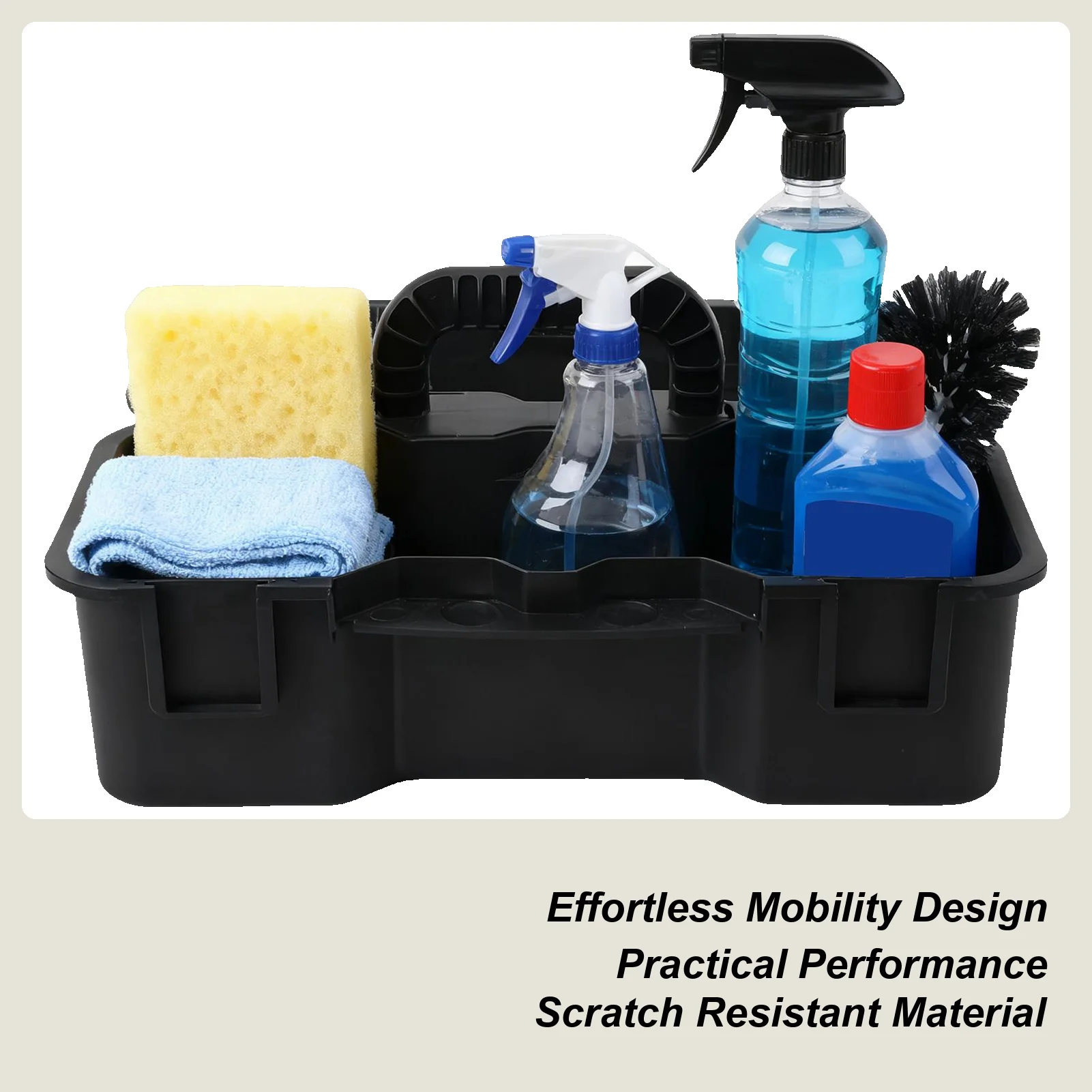 

Cleaning Supply Basket Multi-Purpose Car Care Tool With Handle Small Cleaning Basket For Shower Bedroom Laundry Kitchen Home