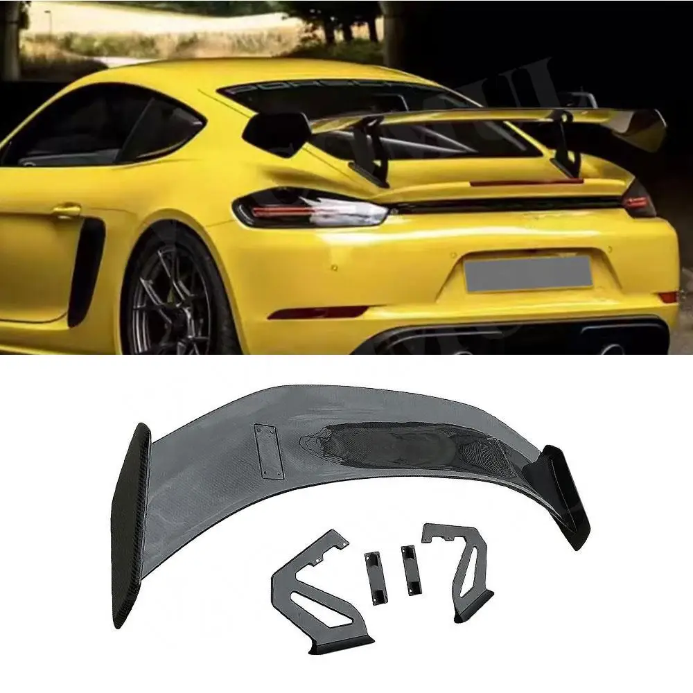 VACOMUL Carbon Fiber Rear Trunk Spoiler Rear Lip Spoiler Wing For Porsche Cayman Boxster 981 986 987 718 GT4 GTRS 2013+ Wing