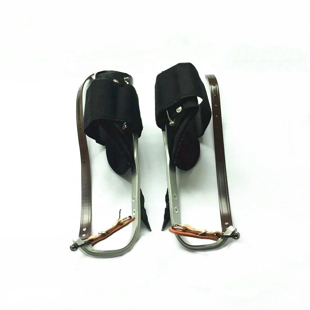 Aluminum Wooden Pole Climber With Short Spike Black Metal Shell Tree Climbing Iron Steel Gaffs Accessories