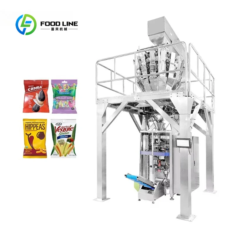 Customized CE Certified Multi Head Weighing Food Packing Machine High Speed Precise Metering For Snack Grain Processing Factory