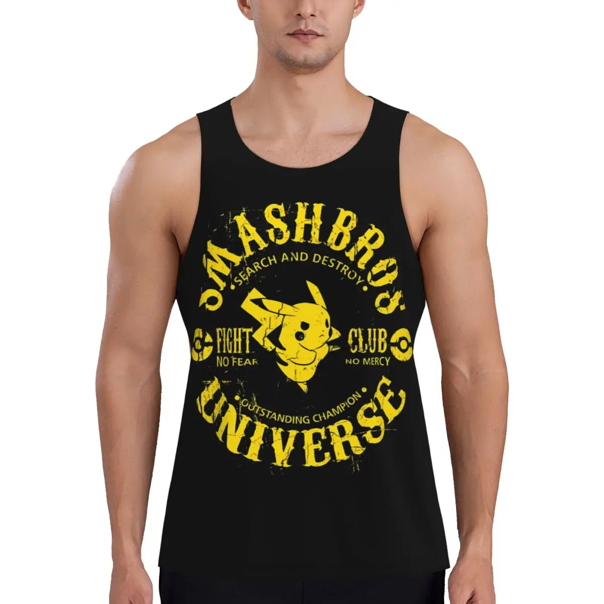 Pokemoned Gym Kompressions-Muskelshirt für Männer Ärmelloses Fitness-Shirt Herren Bodybuilding Fitness Trainings-Muskelweste