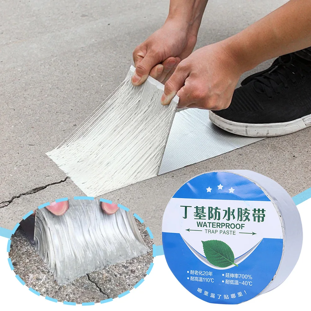 Aluminum Foil Butyl Tape Waterproof Sealant Tape Self Adhesive Butyl Sealant Tape High Temperature Resistance for Roof Repair