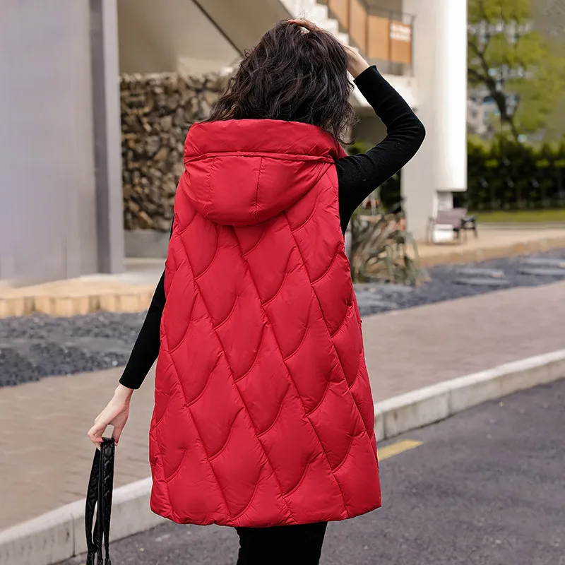 Women's Down Cotton Vest Coat 2026 Autumn Winter New Loose Elegant Lady Outerwear Temperament Versatile Ladies Waistcoat Jacket