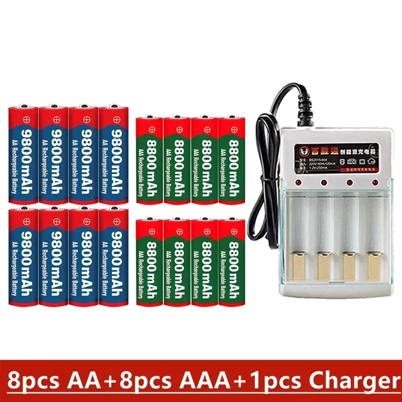 1,5 V Akku, AAA 8800mah + AA 9800mah, Alkaline Technologie, Geeignet Für Fernbedienung, Spielzeug/computer, Etc