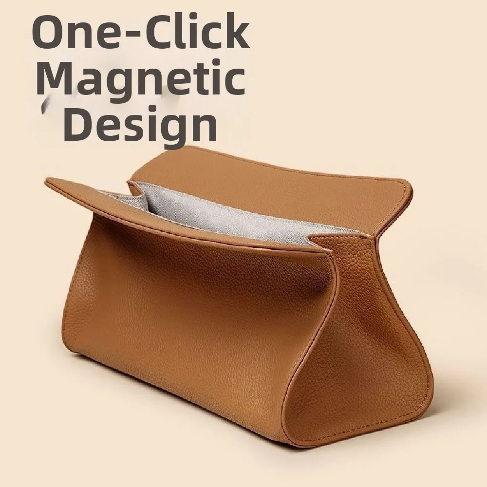 

Large Capacity Hair Dryer Storage Bag Dustproof Magnetic Closure Curling Iron Storage Bag Durable Leather