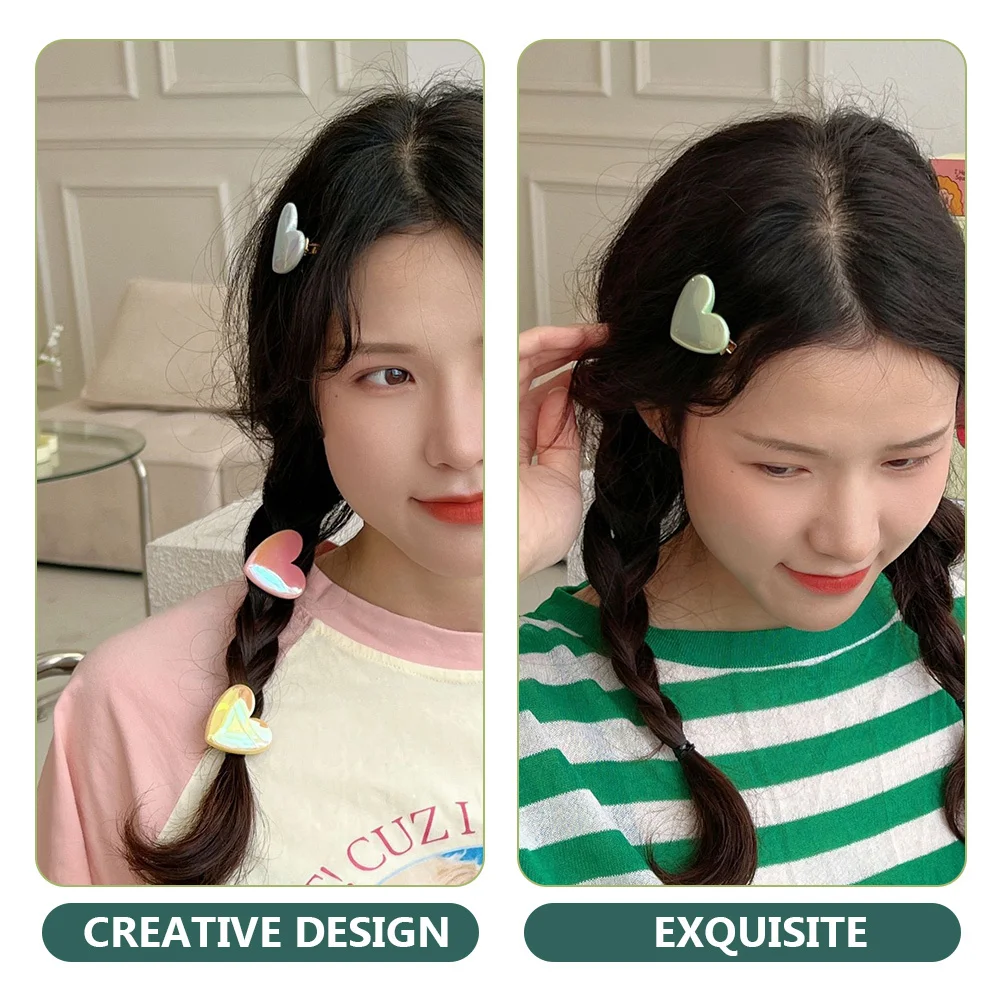 

10pcs Love Heart Clip For Cute Heart Shaped Barrettes Stylish Clips Hold Thick Curly Straight Hair Easy To Match Daily