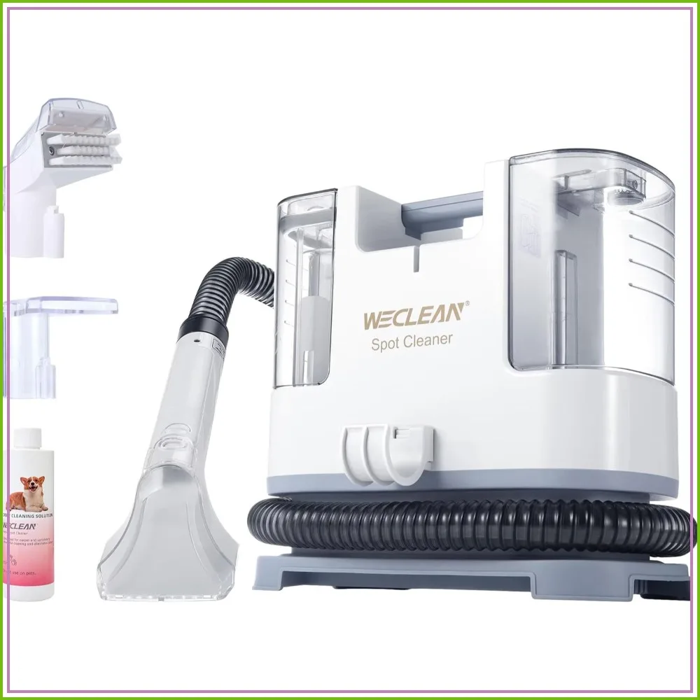 Portable Carpet & Upholstery Cleaner with Deep Cleaning Solution, 9000Pa Suction, Lightweight 4.28kg