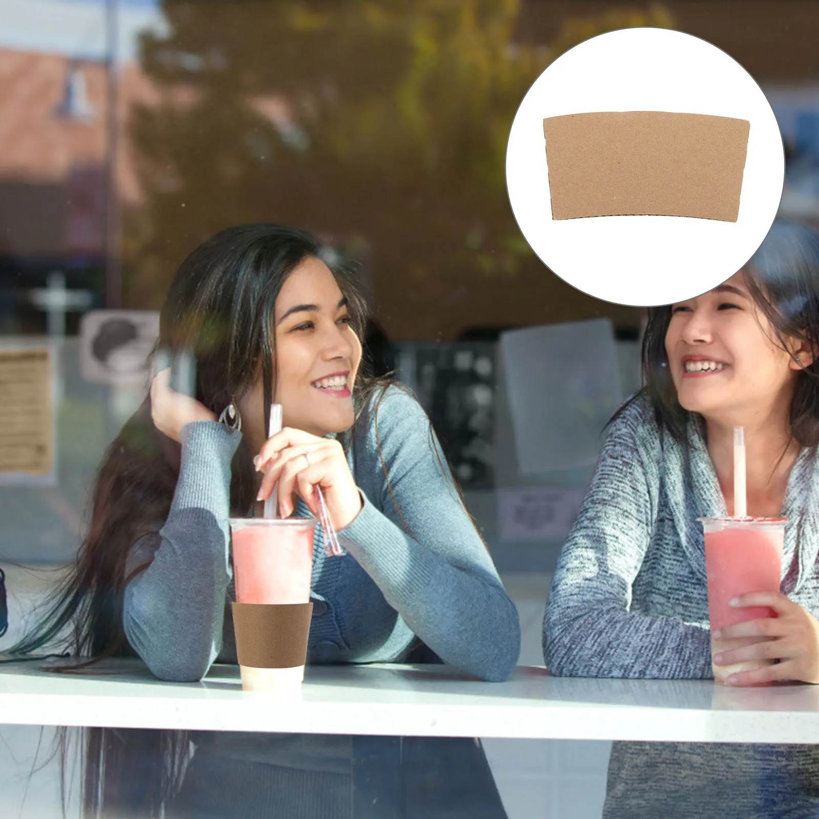 

100Pcs Cup Protective Sleeve Premium Insulation Cover for Hot Beverage Easy Carry Lightweight Design Cup Protective Cover