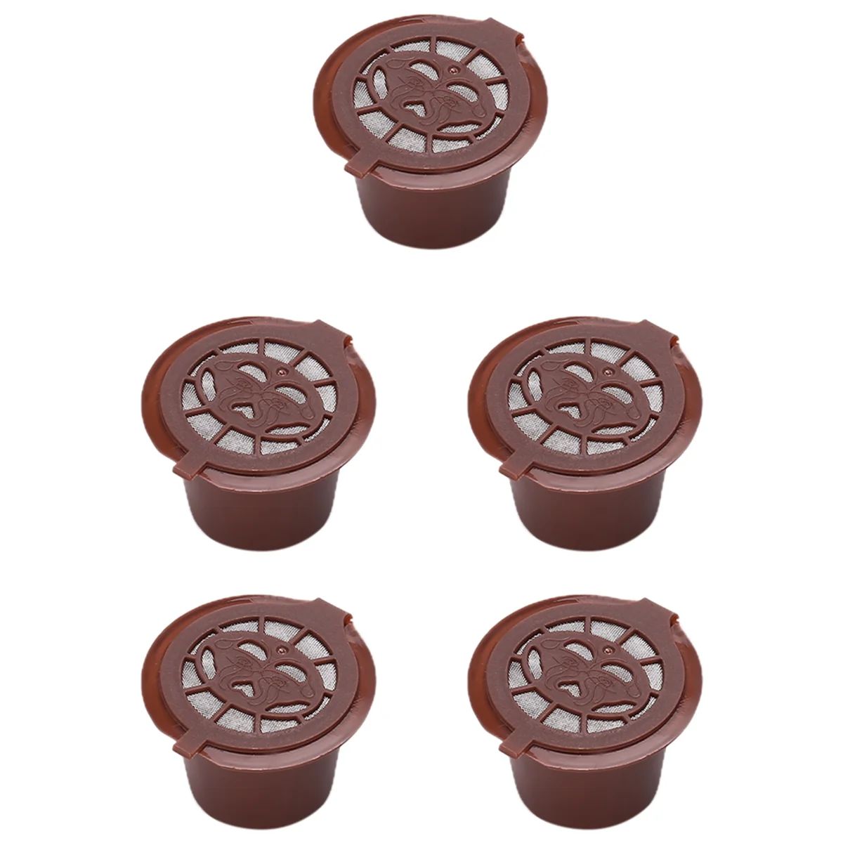 5/Pcs Stainless Steel Filter Reusable Coffee Capsules for Machines(B)
