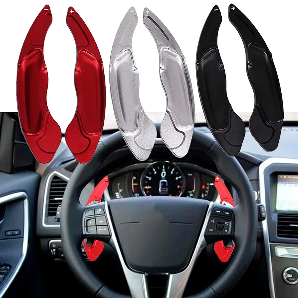 Aluminium Refit Steering Wheel Shift Paddles Shifter Extension for Volvo S60 V40 XC60 T5 T6 S80 XC70 V40 V60 2014-2017