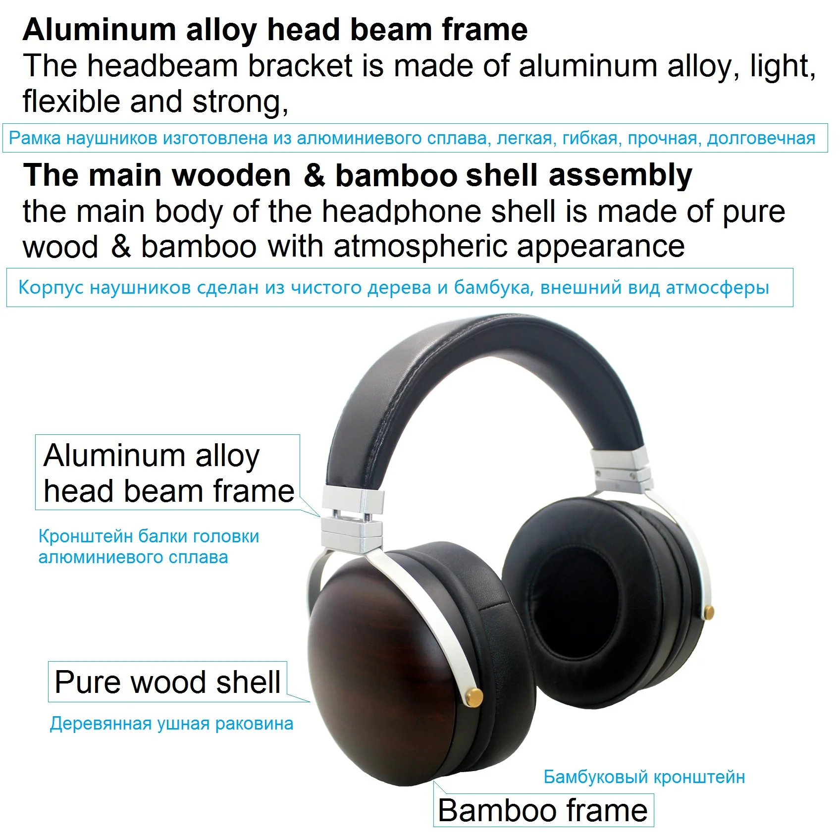 High quality  HiFi headphone dynamic duan Neodymium 70mm driver Composite diaphragm FreeEdge Full-frequency stereo headphones