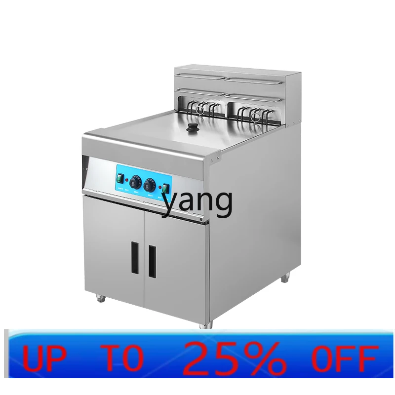

YJQ Трехцилиндровая двухцилиндровая четырехситовая автоматическая сковорода с масляным фильтром Коммерческая вертикальная электрическая фритюрница большой емкости