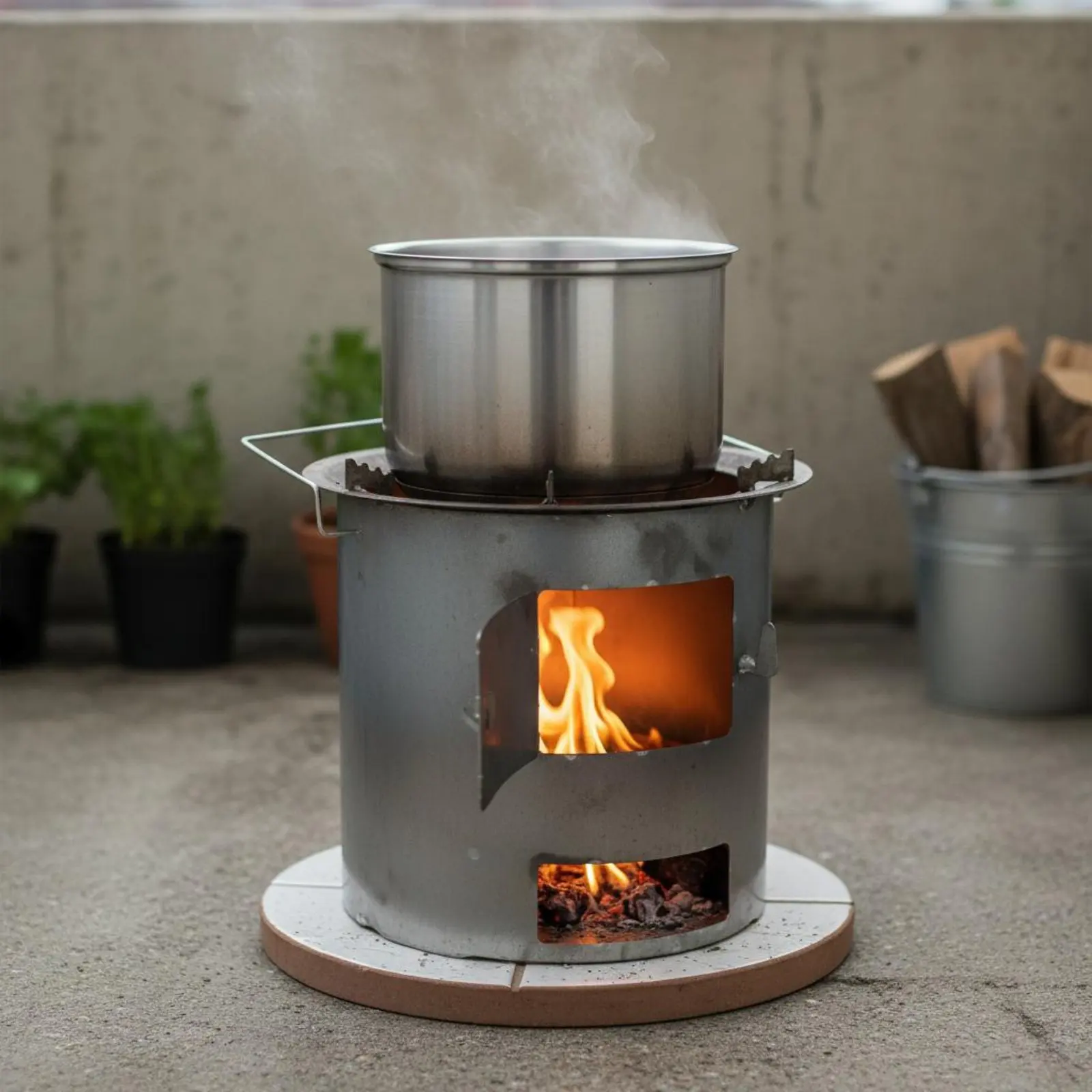 Wood Fueling Heater Long-Lasting Camping Wood Heater Outdoor Cooking Gear Heat Resistant Compact for Backyard