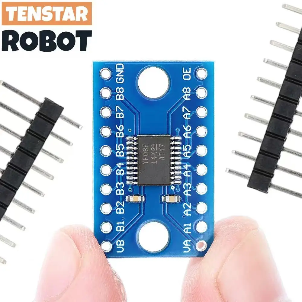TENSTAR 2pcs TXS0108E Module 8 Channel Logic Level Converter Bi-Directional High Speed Full Duplex Shifter 3.3V 5V TXS0108